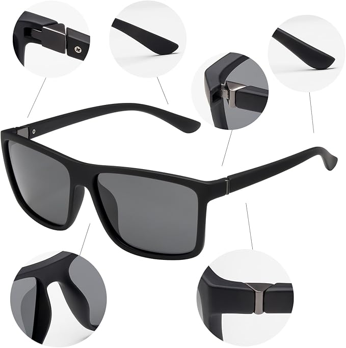 NIEEPA Men's Sports Polarized Sunglasses Square Frame Glasses NP1007 - Image 2