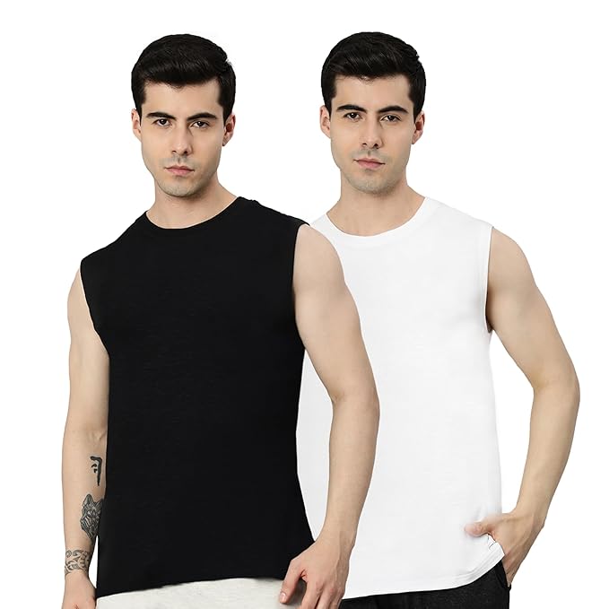 HEELIUM Bamboo Gym Vests for Men, Odour Free, Super Soft & Comfortable