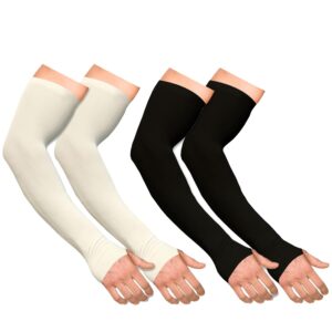 Boldfit Arm Sleeves for Men & Women UV Protection Hand Sleeve with Thumb for Boys & Girls Sun Protection Cover for Running, Bike Riding, Cricket - Nylon - Gray - 1 Pair