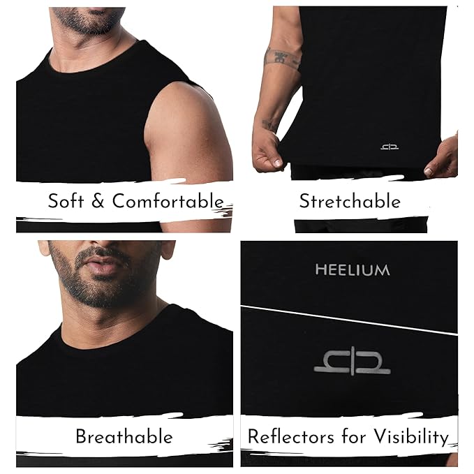 HEELIUM Bamboo Gym Vests for Men, Odour Free, Super Soft & Comfortable - Image 4