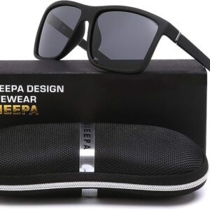 NIEEPA Men's Sports Polarized Sunglasses Square Frame Glasses NP1007